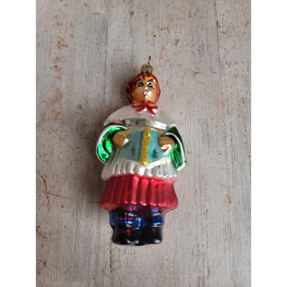 Radko classic choir blown glass ornament Xmas boy glitter religious